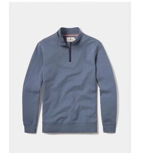 The Normal Brand Mens Blue Heathered Quarter Zip Pullover Sweater Large L